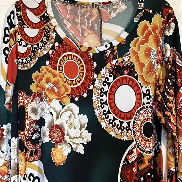 Floral Bohemian Abstract Design Dress - Picture 3 of 8